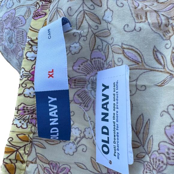 Old Navy XL Yellow Floral Cami Mini Dress Tie Front NWT - Picture 6 of 6